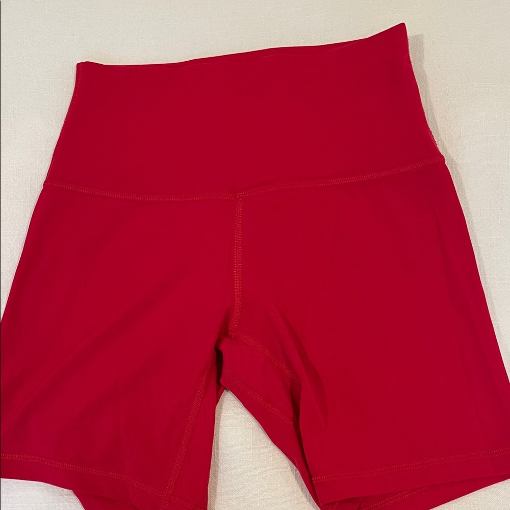 Women's Red High-Waisted Shorts